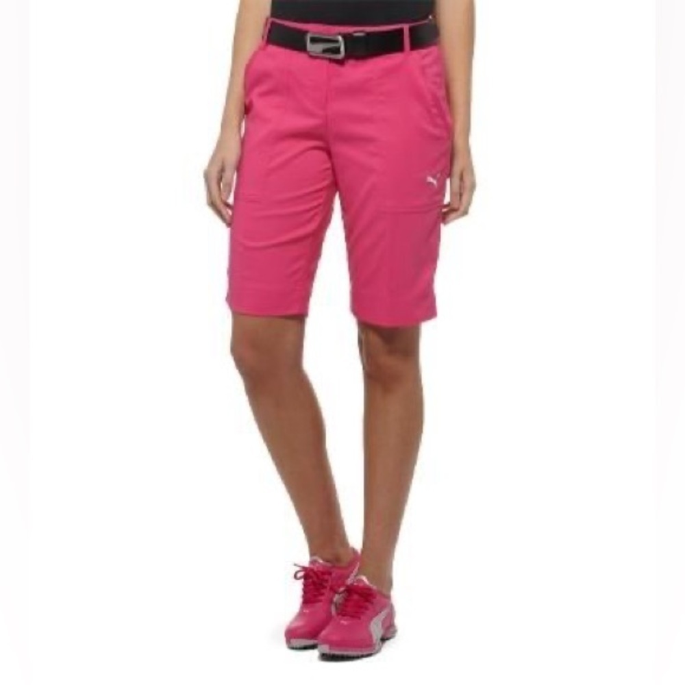 Puma Women's Golf Tech Bermuda Shorts Cabaret Pink Size 6 Sporty Outdoor
